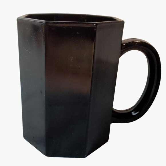 Arcoroc Black Octagon Ceramic Mug Vintage Coffee Cup France - Picture 5 of 9